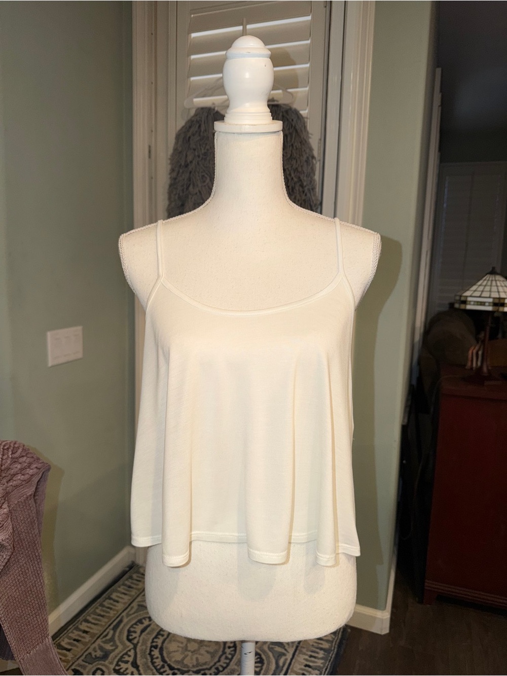 Forever 21 NEW Bright White Spaghetti Strap Swing Tank Top
